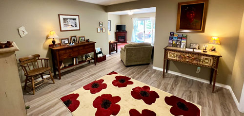 poppy rug, living room