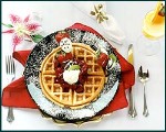 Belgian waffles with seasonal fruit